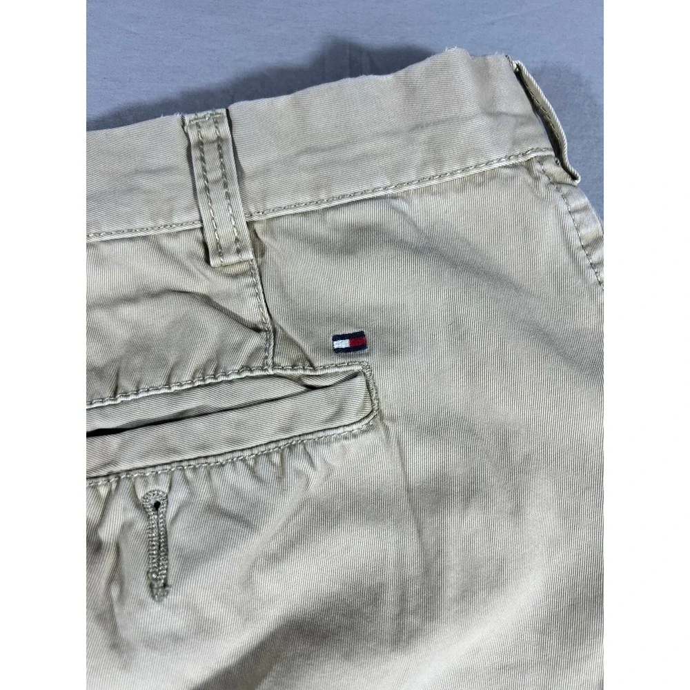 Tommy Hilfiger Mens Pleated Chino Pants Khaki Tan 42x30 Cotton Twill Trousers